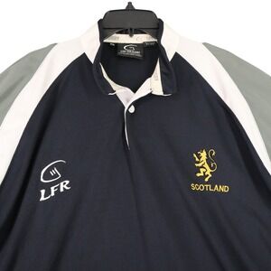 Live For Rugby LFR Scotland Rugby Jersey Mens 3XL Navy Performance Polo Shirt